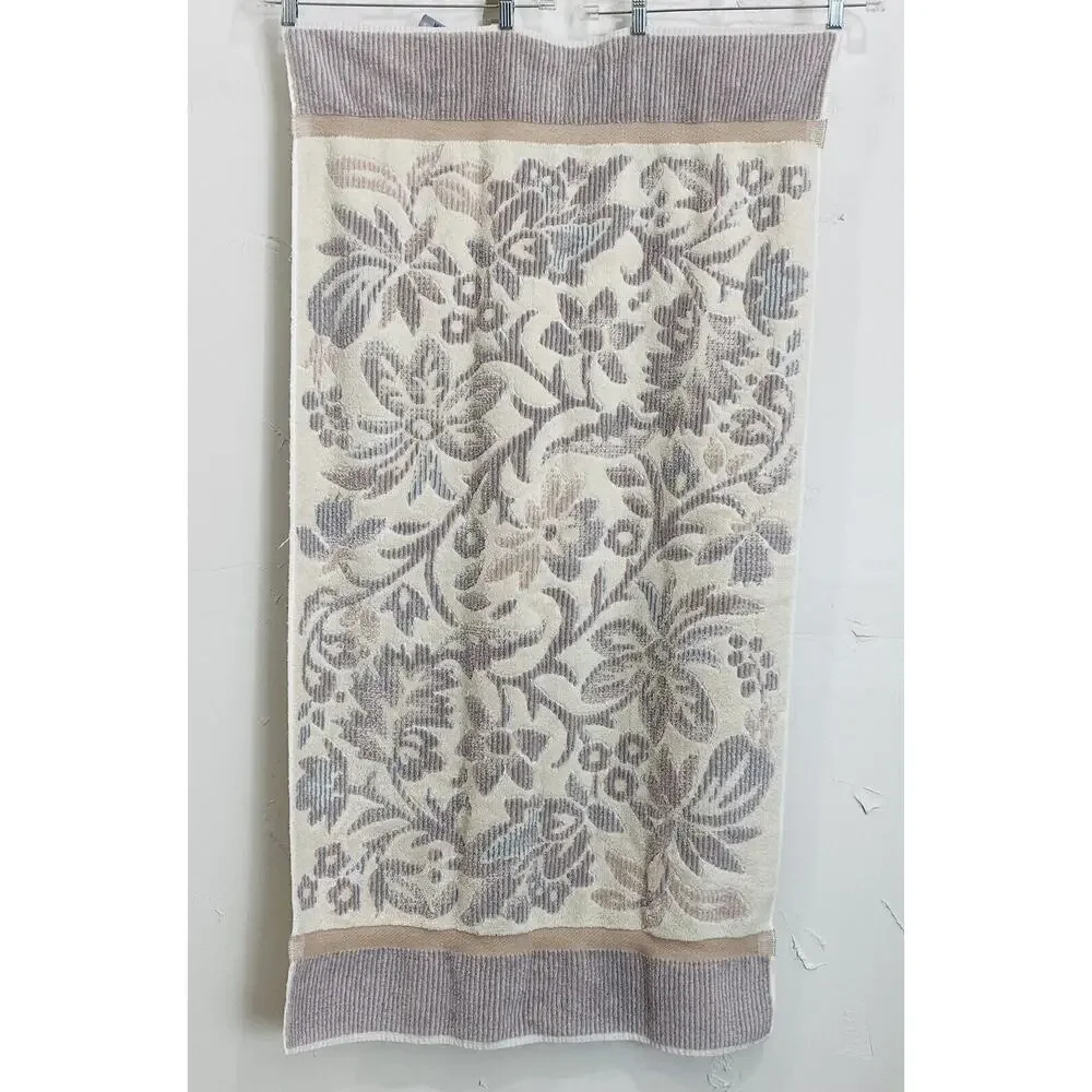3 Royal Velvet Fieldcrest Towels Floral Flower Pink Blue Cream Bath Body Hand Sp